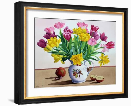 Tulips in Jug with Apples-Christopher Ryland-Framed Giclee Print