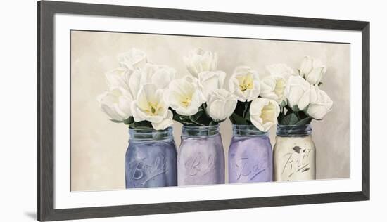Tulips in Mason Jars (detail)-Jenny Thomlinson-Framed Giclee Print