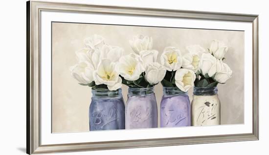 Tulips in Mason Jars (detail)-Jenny Thomlinson-Framed Giclee Print