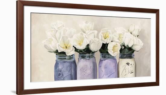 Tulips in Mason Jars (detail)-Jenny Thomlinson-Framed Giclee Print