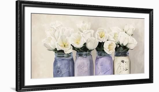 Tulips in Mason Jars (detail)-Jenny Thomlinson-Framed Giclee Print