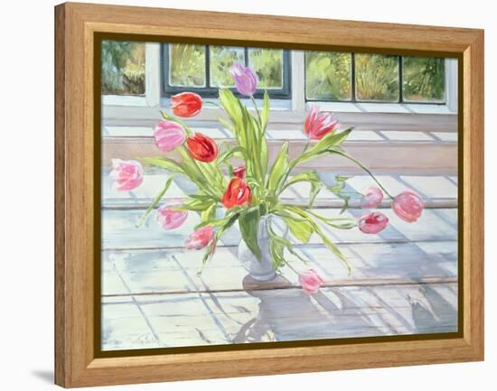 Tulips in the Evening Light, 1990-Timothy Easton-Framed Premier Image Canvas