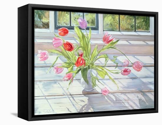 Tulips in the Evening Light, 1990-Timothy Easton-Framed Premier Image Canvas