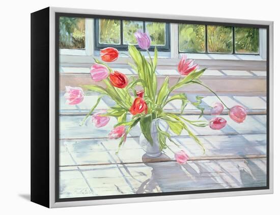 Tulips in the Evening Light, 1990-Timothy Easton-Framed Premier Image Canvas