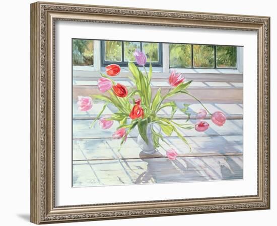 Tulips in the Evening Light, 1990-Timothy Easton-Framed Giclee Print