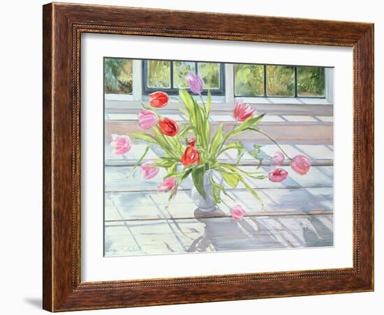 Tulips in the Evening Light, 1990-Timothy Easton-Framed Giclee Print