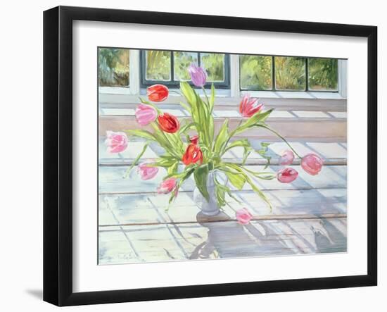 Tulips in the Evening Light, 1990-Timothy Easton-Framed Giclee Print
