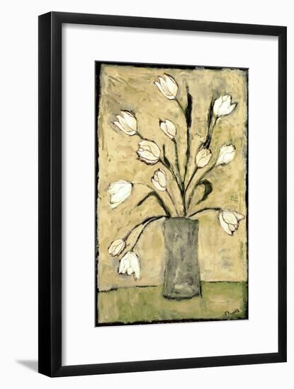 Tulips in White-Bagnato Judi-Framed Art Print