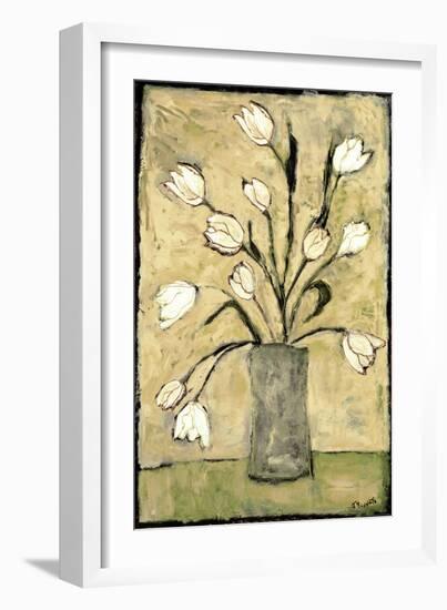Tulips in White-Bagnato Judi-Framed Art Print