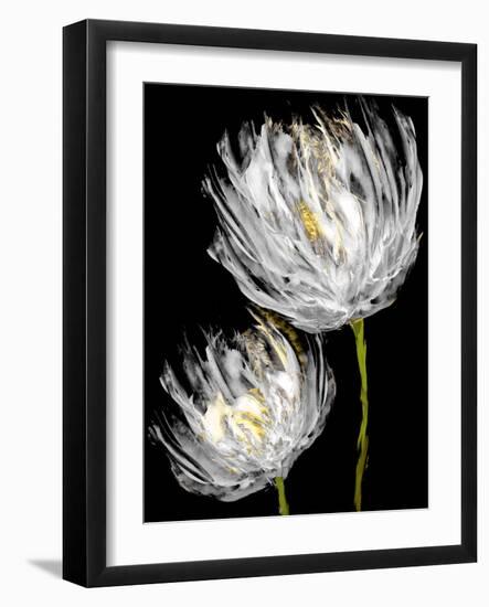 Tulips on Black II-Vanessa Austin-Framed Art Print