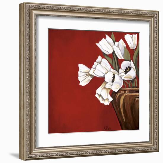 Tulips on Red-Ann Parr-Framed Giclee Print