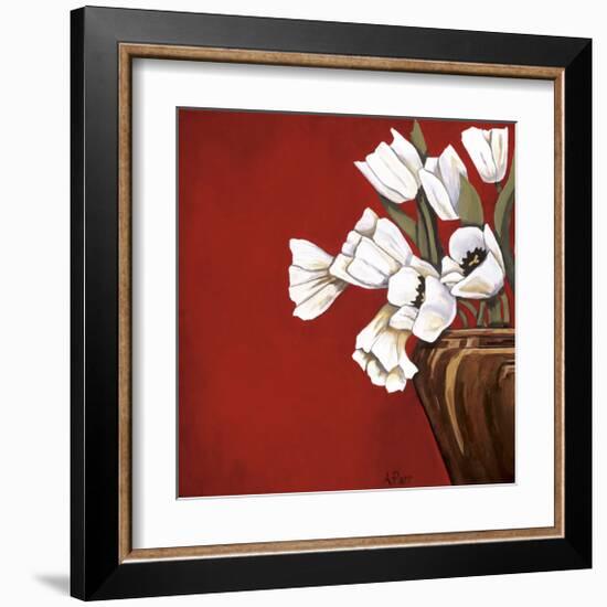 Tulips on Red-Ann Parr-Framed Giclee Print