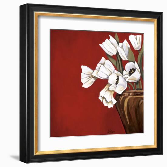 Tulips on Red-Ann Parr-Framed Giclee Print