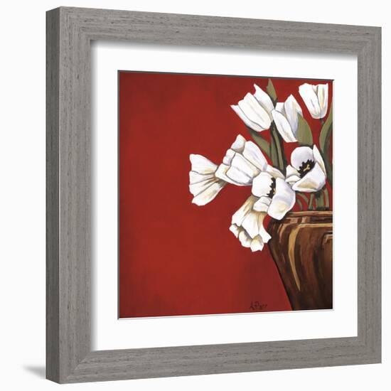 Tulips on Red-Ann Parr-Framed Giclee Print