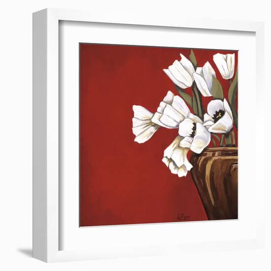 Tulips on Red-Ann Parr-Framed Giclee Print