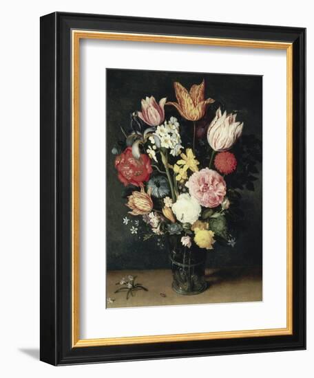 Tulips, Roses and Other Flowers in a Glass-Balthasar van der Ast-Framed Giclee Print