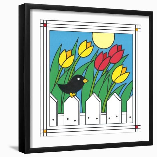 Tulips with Kernel 1-Denny Driver-Framed Giclee Print