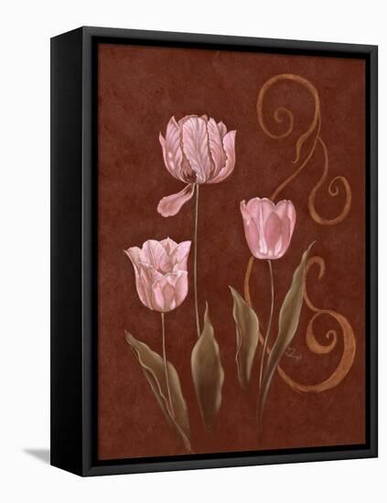 Tulips with Scroll 2-Judy Mastrangelo-Framed Premier Image Canvas