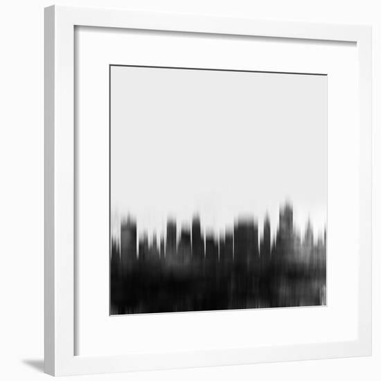 Tulsa City Skyline - Black-NaxArt-Framed Art Print