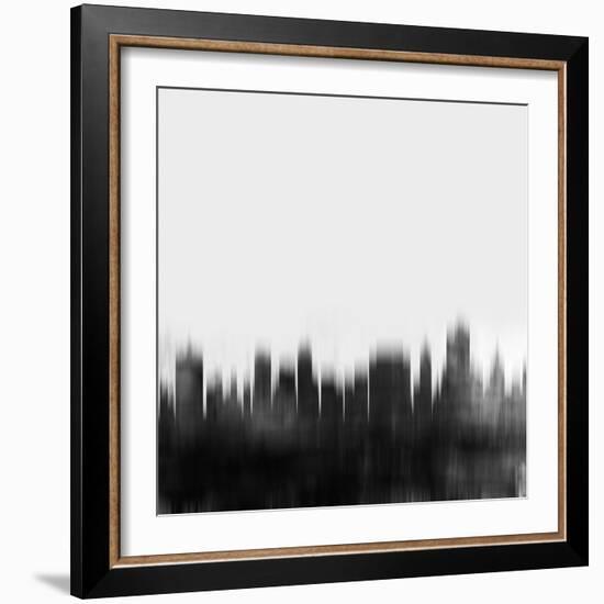 Tulsa City Skyline - Black-NaxArt-Framed Art Print