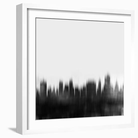 Tulsa City Skyline - Black-NaxArt-Framed Art Print