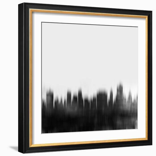 Tulsa City Skyline - Black-NaxArt-Framed Art Print