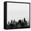 Tulsa City Skyline - Black-NaxArt-Framed Stretched Canvas