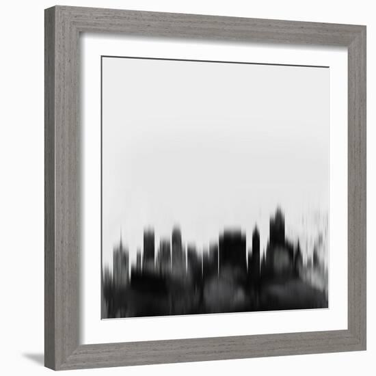 Tulsa City Skyline - Black-NaxArt-Framed Art Print