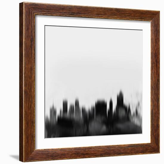 Tulsa City Skyline - Black-NaxArt-Framed Art Print