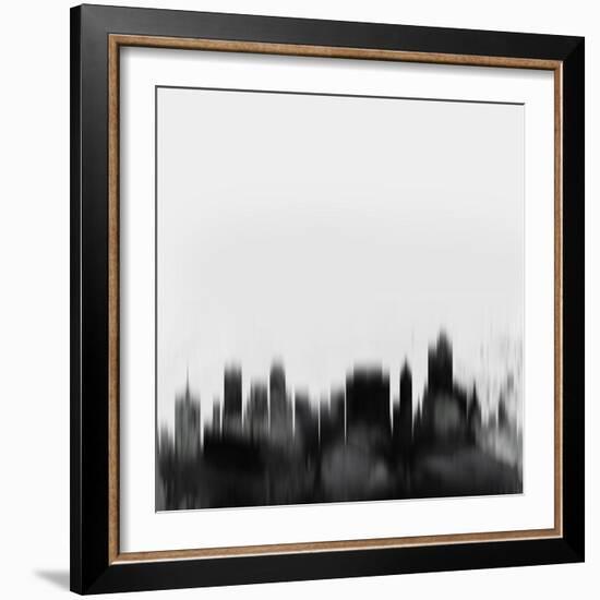 Tulsa City Skyline - Black-NaxArt-Framed Art Print