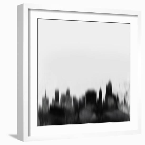 Tulsa City Skyline - Black-NaxArt-Framed Art Print