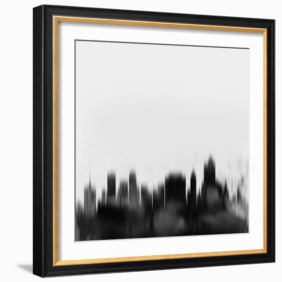 Tulsa City Skyline - Black-NaxArt-Framed Art Print