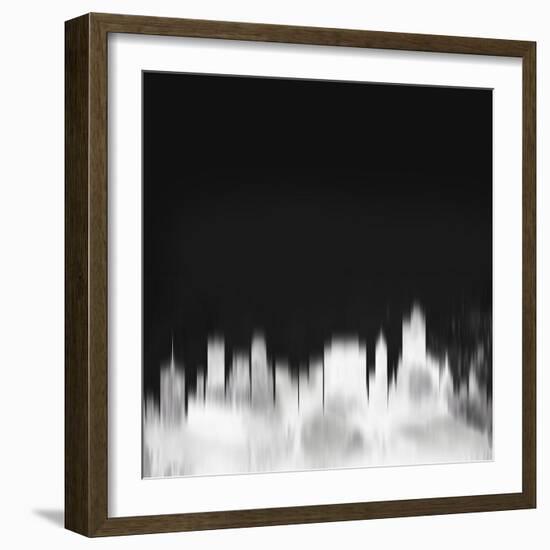 Tulsa City Skyline - White-NaxArt-Framed Art Print