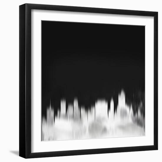 Tulsa City Skyline - White-NaxArt-Framed Art Print