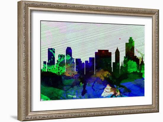 Tulsa City Skyline-NaxArt-Framed Art Print