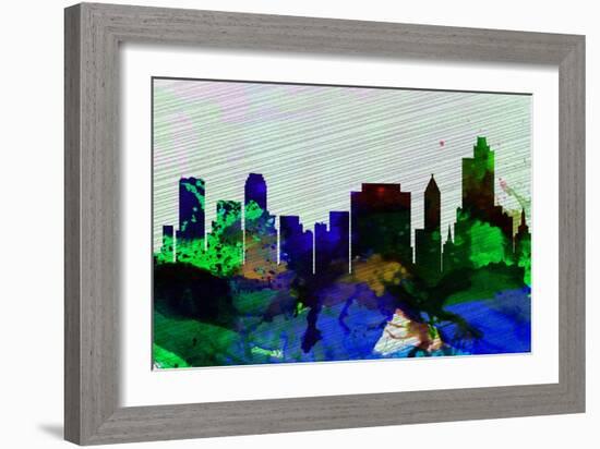 Tulsa City Skyline-NaxArt-Framed Art Print