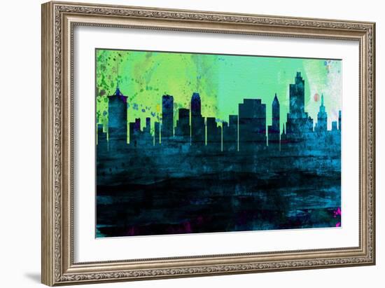 Tulsa City Skyline-NaxArt-Framed Art Print