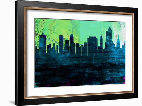 Tulsa City Skyline-NaxArt-Framed Art Print