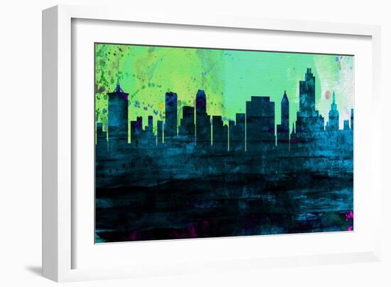 Tulsa City Skyline-NaxArt-Framed Art Print