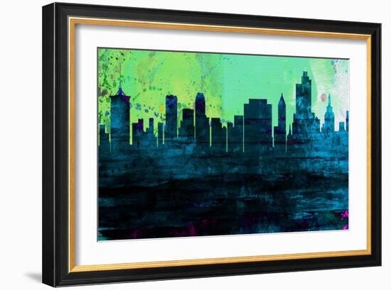 Tulsa City Skyline-NaxArt-Framed Art Print