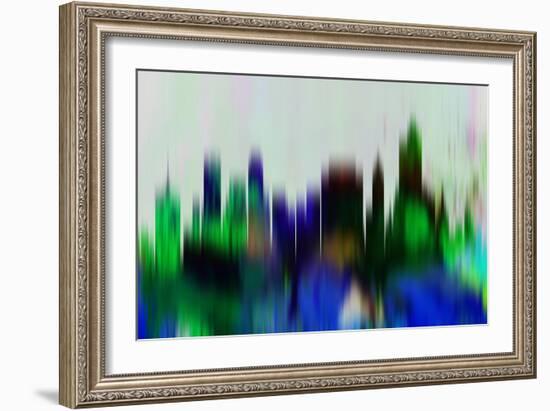 Tulsa Downtown Skyline-NaxArt-Framed Art Print