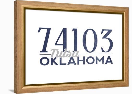 Tulsa, Oklahoma - 74103 Zip Code (Blue)-Lantern Press-Framed Stretched Canvas