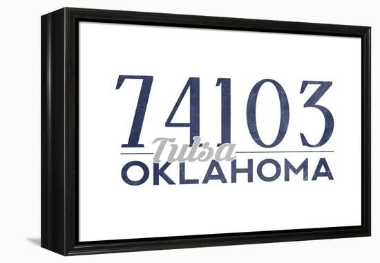 Tulsa, Oklahoma - 74103 Zip Code (Blue)-Lantern Press-Framed Stretched Canvas