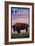 Tulsa, Oklahoma - Buffalo and Sunset-Lantern Press-Framed Premium Giclee Print