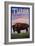 Tulsa, Oklahoma - Buffalo and Sunset-Lantern Press-Framed Art Print