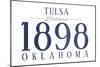 Tulsa, Oklahoma - Established Date (Blue)-Lantern Press-Mounted Art Print