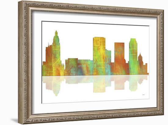 Tulsa Oklahoma Skyline 1-Marlene Watson-Framed Giclee Print