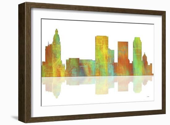 Tulsa Oklahoma Skyline 1-Marlene Watson-Framed Giclee Print