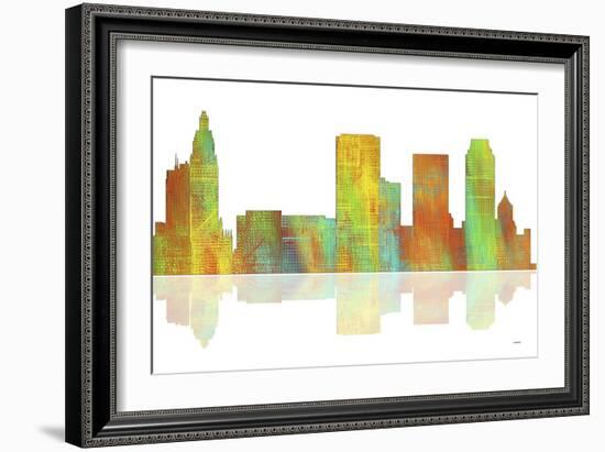 Tulsa Oklahoma Skyline 1-Marlene Watson-Framed Giclee Print