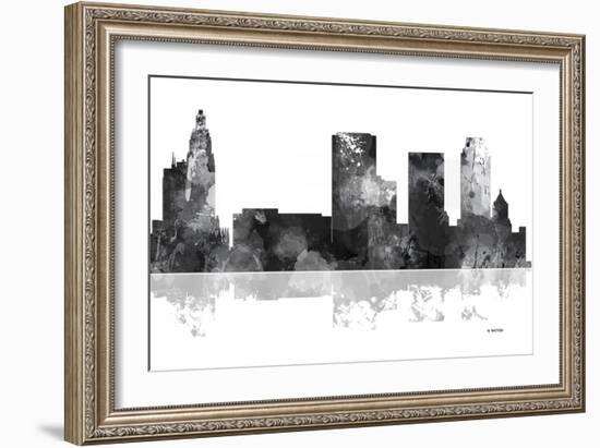 Tulsa Oklahoma Skyline BG 1-Marlene Watson-Framed Giclee Print